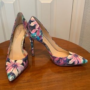 Jessica Simpson Purple Floral Pumps Sz 8.5